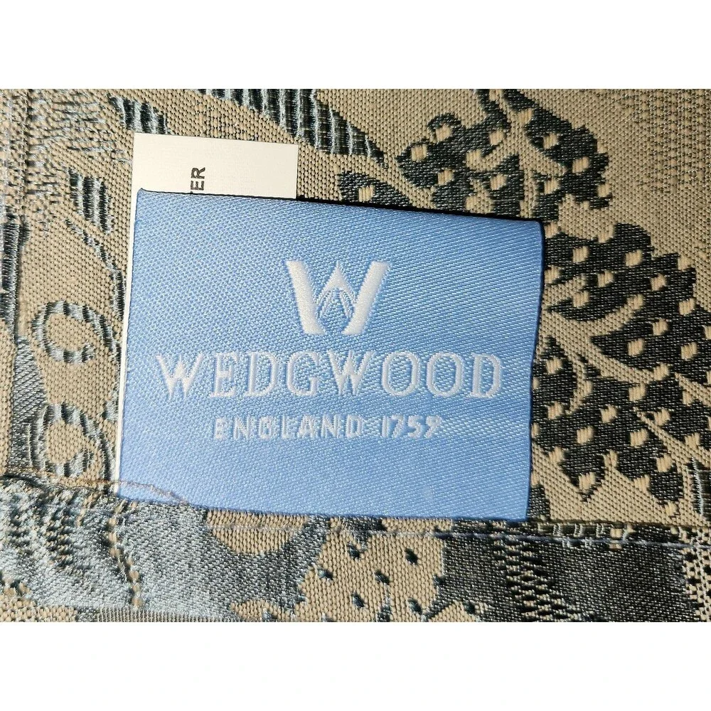 Victorian Luxury VTG Large WEDGWOOD Dinner Napkins Set Of 5 Blue Beige Floral 03